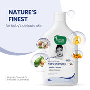 Mother Sparsh Natural Care Baby Shampoo-400ml | Tear Free Shampoo for Babies With Organic Coconut Oil, Calendula & Avocado | Suitable for Newborn Sensitive Skin