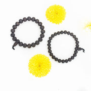 Aalayam Selveer Natural Unpolished Karungali Bracelets Original for Men & Women (Bead Size 8 mm) (Black)