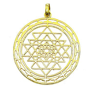 AstroDidi Golden Brass Shri Yantra Locket Pendant