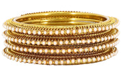 NMII Non-Precious Metal Base Metal with Beads Studded worked Glossy Finished Bangle/Kada Set For Women and Girls