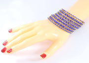 NMII Non-Precious Metal Base Metal Studded with Zircon Gemstone and Linked with Ball Stone Glossy Finished Bangle Set For Women and Girls