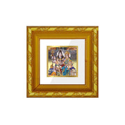 DIVINITI Shivji Parivar Gold Plated Wall Photo Frame, Table Décor| DG Frame 103 Size 1A and 24K Gold Plated Foil| Religious Photo Frame Idol For Pooja, Gifts Items (10.8 CM X 10.8 CM)