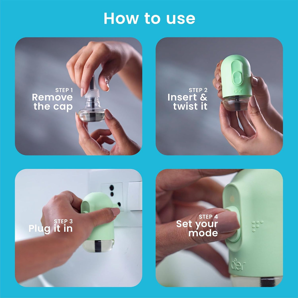 Godrej aer Plug Electric Air Freshener 2 Refills (25ml each) | Fresh Wind | Lasts up to 120 days
