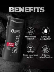 Beardo Activated Charcoal Anti-Pollution Body Wash, 200ml (Pack of 2) | Deep Pore Cleaning | Removes Dirt & Impurities | Acne Control | Oil Control | For Men