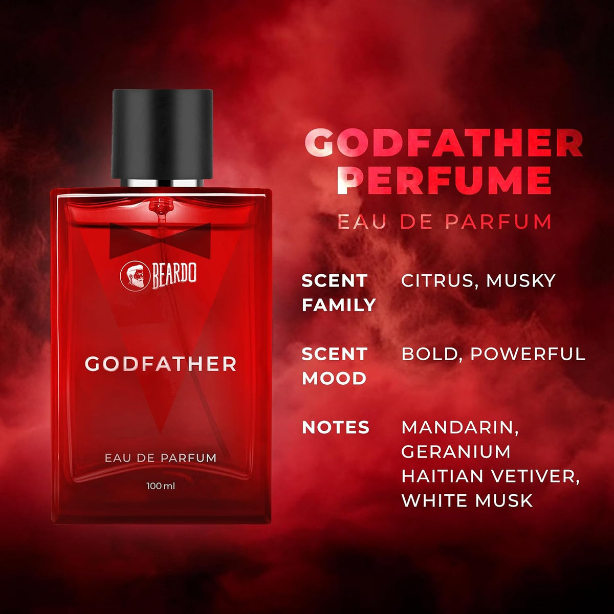 Beardo Godfather Eau De Parfum | Aromatic, Spicy Perfume For Men Long Lasting | Date Night Fragrance, Body Spray For Men, 100Mlx2 | Gift for men | Gift For Friends