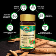 Zandu Ashwagandha Capsules, With Goodness of Natural Extracts of Ashwagandha, Helps Boost Immunity and Useful for Natural Body Strength, Stress Buster - (Pack of 60 Veg capsules x 2)