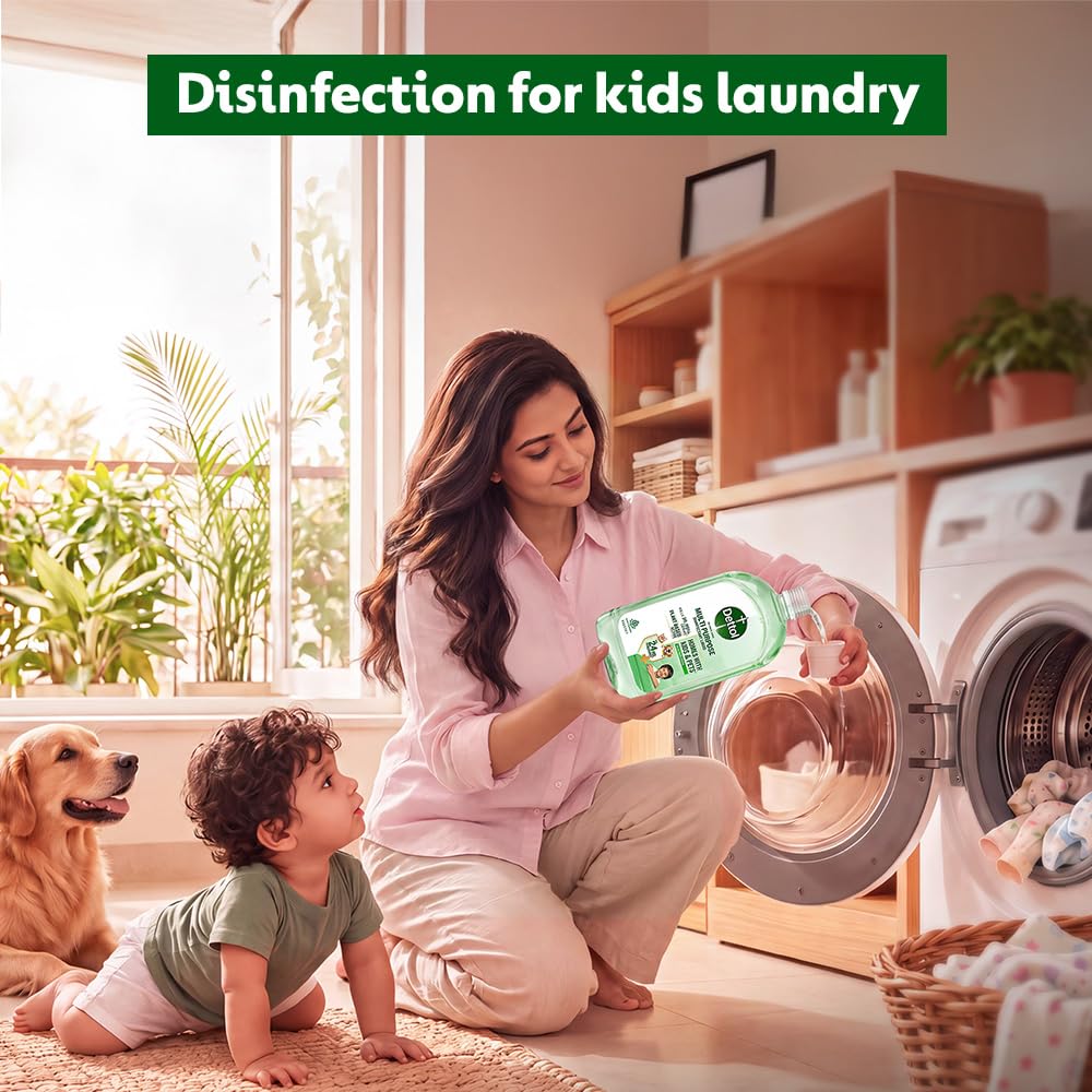 Dettol Plant-Based Disinfectant Liquid 1L, Tea & Fresh Citrus Fragrance – Kids Safe & Pet Friendly | Multi-Purpose Cleaner for Floor & Laundry | Kills 99.99% Germs