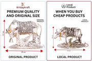 KridayKraft Kamdhenu Cow & Calf with Bal Gopal Krishna Metal Statue Vastu Idol for Good Luck, Wealth & Prosperity, Feng Shui Showpiece for Home, Office & Housewarming Gift (Silver)