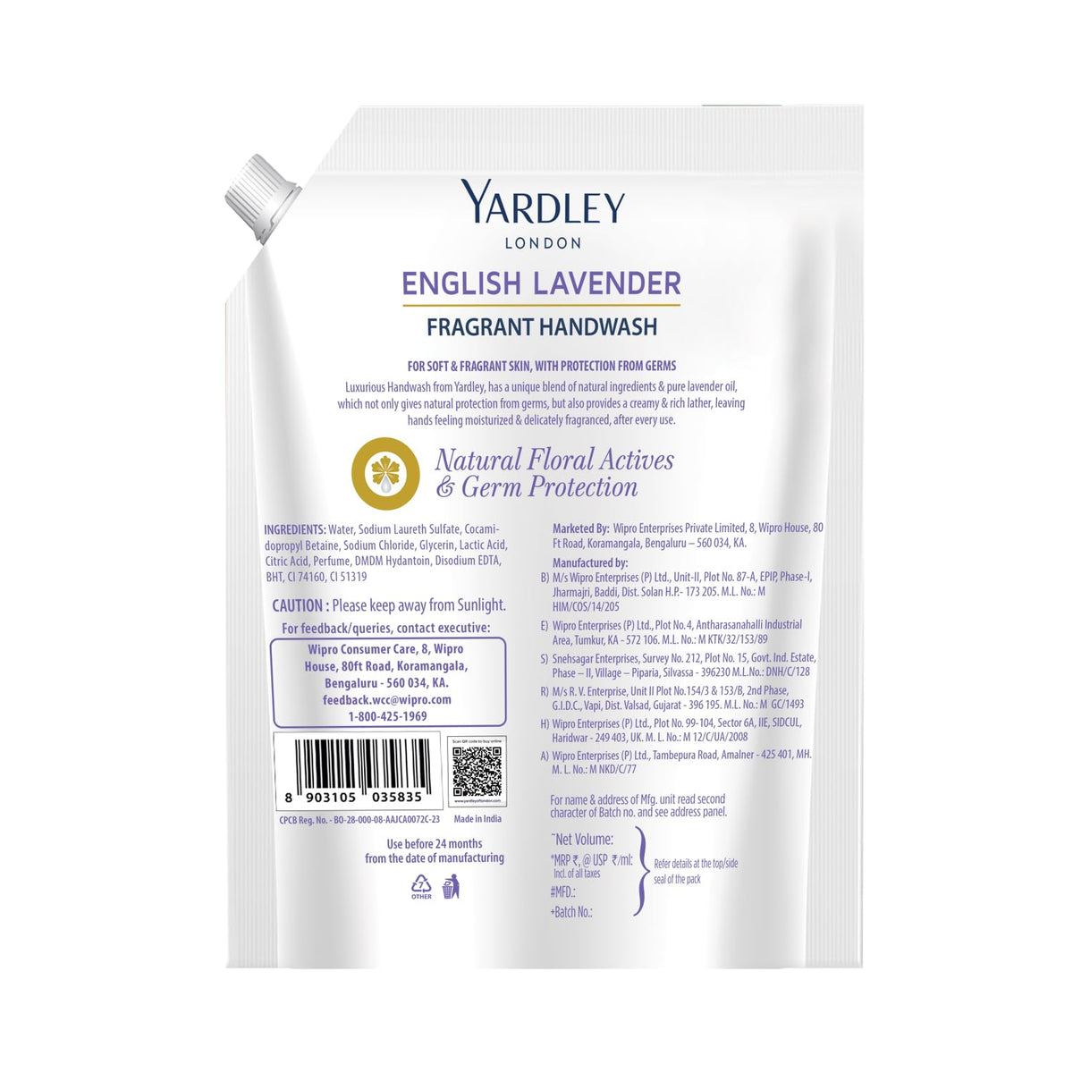 Yardley London English Lavender Fragrant Handwash 2L