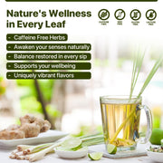 BLUE TEA - Lemongrass Tea - 100g -100 Cups | BOOST METABOLISM | Detox Tea - Flower Based - Herbal Tea - Caffeine Free - Zero Sugar | Pet Jar Packaging