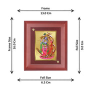 DIVINITI 24K Gold Plated Shri Radha Rani and Lord Krishna Photo Frame | Premium Religious Gift & Spiritual Home Decor | MDF Gold Foil Frame for Pooja Room, Mandir, Wall & Gifting | 16 x 13.5 CM
