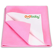 OYO BABY Ultimate Extra Large 200×140 cm Waterproof Bed Pad | Suitable for All Ages | Quick-Dry, Extra Absorbent Fleece | Breathable, Reusable Mattress Protector - Pink
