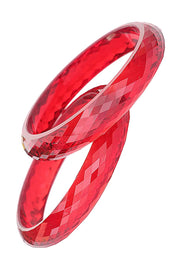 NMII Acrylic (Plastic) With Diamond Cut Pattern Glossy Finished Kada Set For Women & Girls | Stylish Kada For Women | Wedding, Party & Gift - Set Of 2