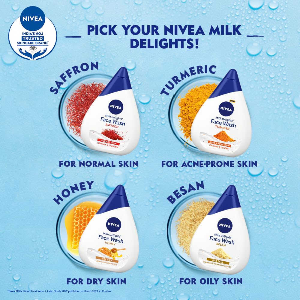 NIVEA Milk Delights Face Wash Caring Rosewater For Sensitive Skin 100ml, 100 ml