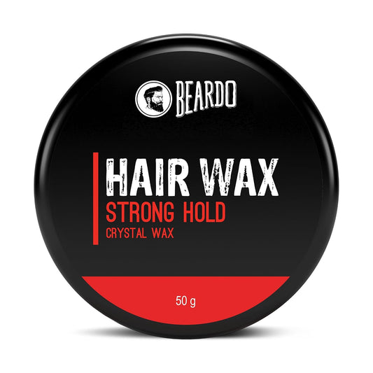 Beardo Stronghold Hair Wax For Men, 50 gm | Crystal Hair Wax with Aloe Vera & Castor Oil | Hair Styling Wax for Glossy Finish & Shine | Strong Hold