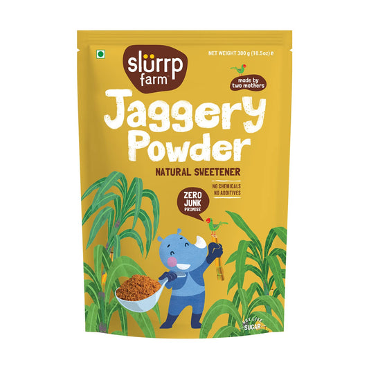 Slurrp Farm Jaggery/Gur/Gud Powder | Healthy Sugar Subsitute | Unbleached Jaggery | Sulphate Free, 300g