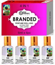 Parag Fragrances Attars Collection For Men 24ml (4pc x 6ml) Long Lasting Attar/Etra/Ittar (Branded 4 in 1)