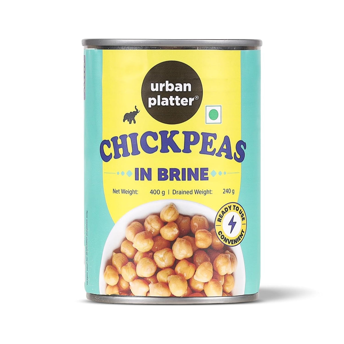 urban platter Ready to Use Chickpeas in Brine, 400 g (Drained Weight 240g)
