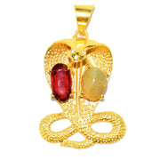 RUDRADIVINE Kaal sharp yog niwaran kavach pendant with 100% Original gemstones/Original Cats Eye and Hessonite stones/to overcome bad influences of Rahu Ketu/Genuine product/Snake Design