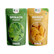 Bliss of Earth 200gm Spinach Powder + 200gm Mango Powder Natural Spray Dried