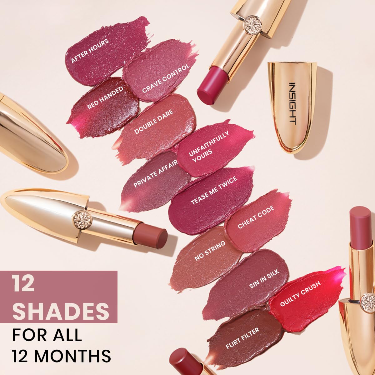 INSIGHT Cosmetics Crème Comfort Lipstick – High-Shine Gloss Finish| Hydrating | Deeply Nourishing | Butter Glide | Plumping Effect | Lightweight Feel & Radiant Lip Color (Crave Control) – 3.4 g