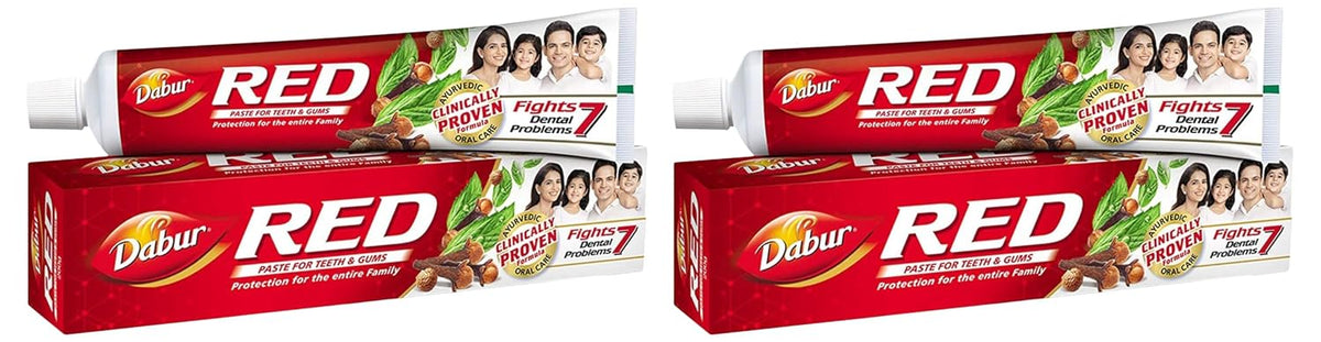 Dabur Red Toothpaste - 200g | World's No.1 Ayurvedic Paste | Fluoride Free|Helps in Bad Breath Treatment, Cavity Protection, Plaque Removal |For Whole Mouth Health| Power of 13 Potent Ayurvedic Herbs