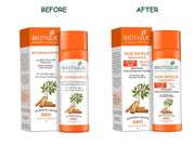 Biotique Sun Shield Sandalwood 50+SPF UVB Sunscreen Ultra Protective Lotion For All Skin Types, 120ml (Pack of 2)