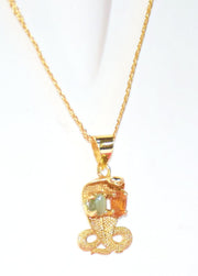 RUDRADIVINE Kaal sharp yog niwaran kavach pendant with 100% Original gemstones/Original Cats Eye and Hessonite stones/to overcome bad influences of Rahu Ketu/Genuine product/Snake Design