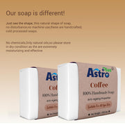 Astro Plus+ Coffee Hand-Made Soap Natural Handcrafted Coffee Soap Bar | Perfect for Face & Body (4 pieces)