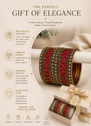 NMII Bangle Set for Women (Red) (G413_Red-2.8)