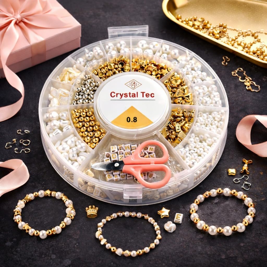 Toy Imagine DIY Bracelet Making Kit for Girls, 20-Compartment Bead Set