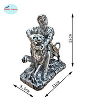 SHINDE EXPORTS chatrapati sambhaji maharaj Statue murti Idol with Lion for car (Silver)