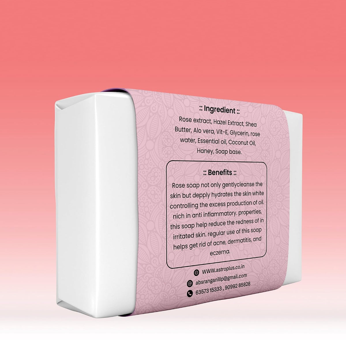 Astro Plus+ Rose Soap Homemade Natural Soap At Home For Your Healthy Skin Use For Deep Cleansing & Glowing Skin (1 pieces)
