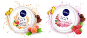 Nivea Soft Light Moisturizer Cream, Playful Peach, With Vitamin E & Jojoba Oil For Face,100 Ml & Nivea Soft Berry Blossom, Light Moisturizer For Face, Hand & Body,With Vitamin E & Jojoba Oil, 100ml