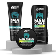 Beardo Man Curls Shampoo 200ml, Cream 100g, Styler 100g