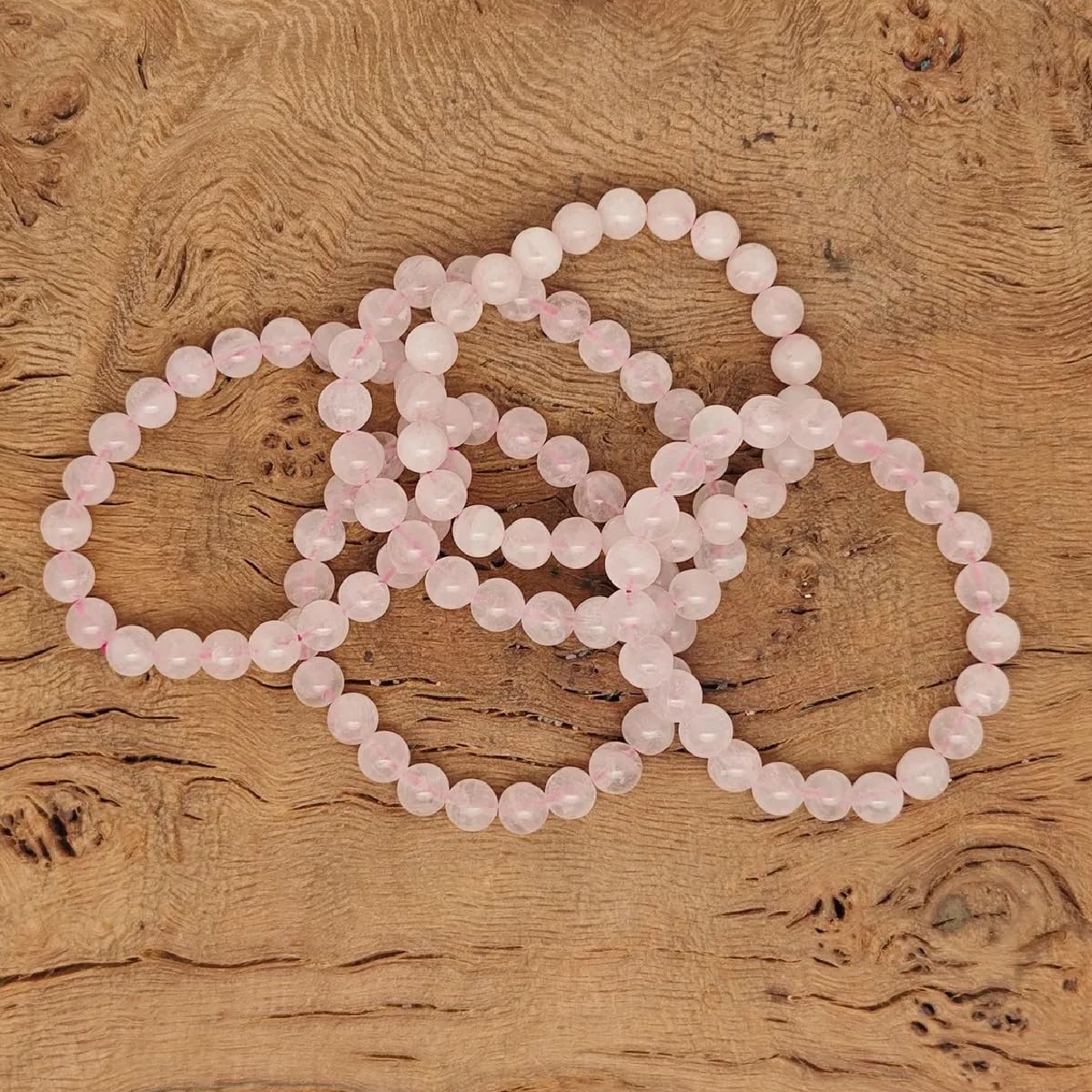 ASTRODIDI Rose Quartz Crystal Healing Love Stone Bracelet | Original Rose Quartz Love Attraction Handmade Stretchable 8 mm Beads Gemstone Bracelet
