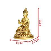 Aalayam Selveer Buddha Statue Brass | Buddha Idol Brass | Brass Buddha Statue | Brass Buddha Idol | Buddha Idol Small | Brass Buddha Small 9 CM Height, Gold Colour 1 No
