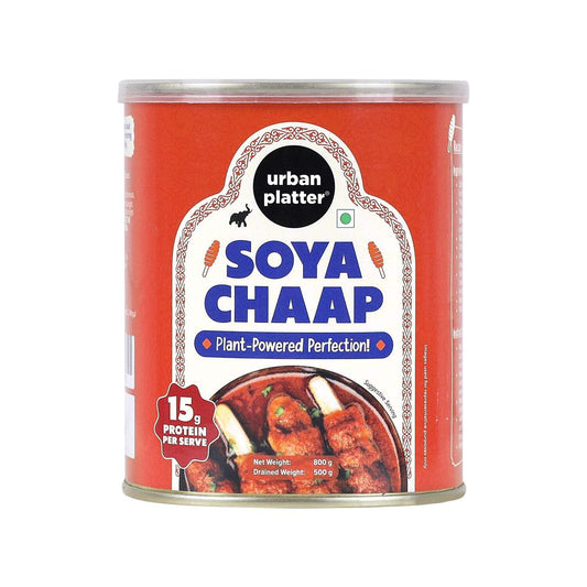 urban platter Soya Chaap In Brine, 800Gm (Pack Of 2)(Canned, Chunks On Stick, Drained Weight - 500G, Rich In Plant Protein, Soy Chap)