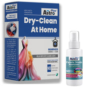 ASTRO PLUS+ Cloths Dry Clean at Home Liquid Wipes | Cleaning Technology for Silk Saree and Chiffon Cotton Georgette Linen and Woolen (10 Wipes) | Get Free Fabric 100ML Stain Remover