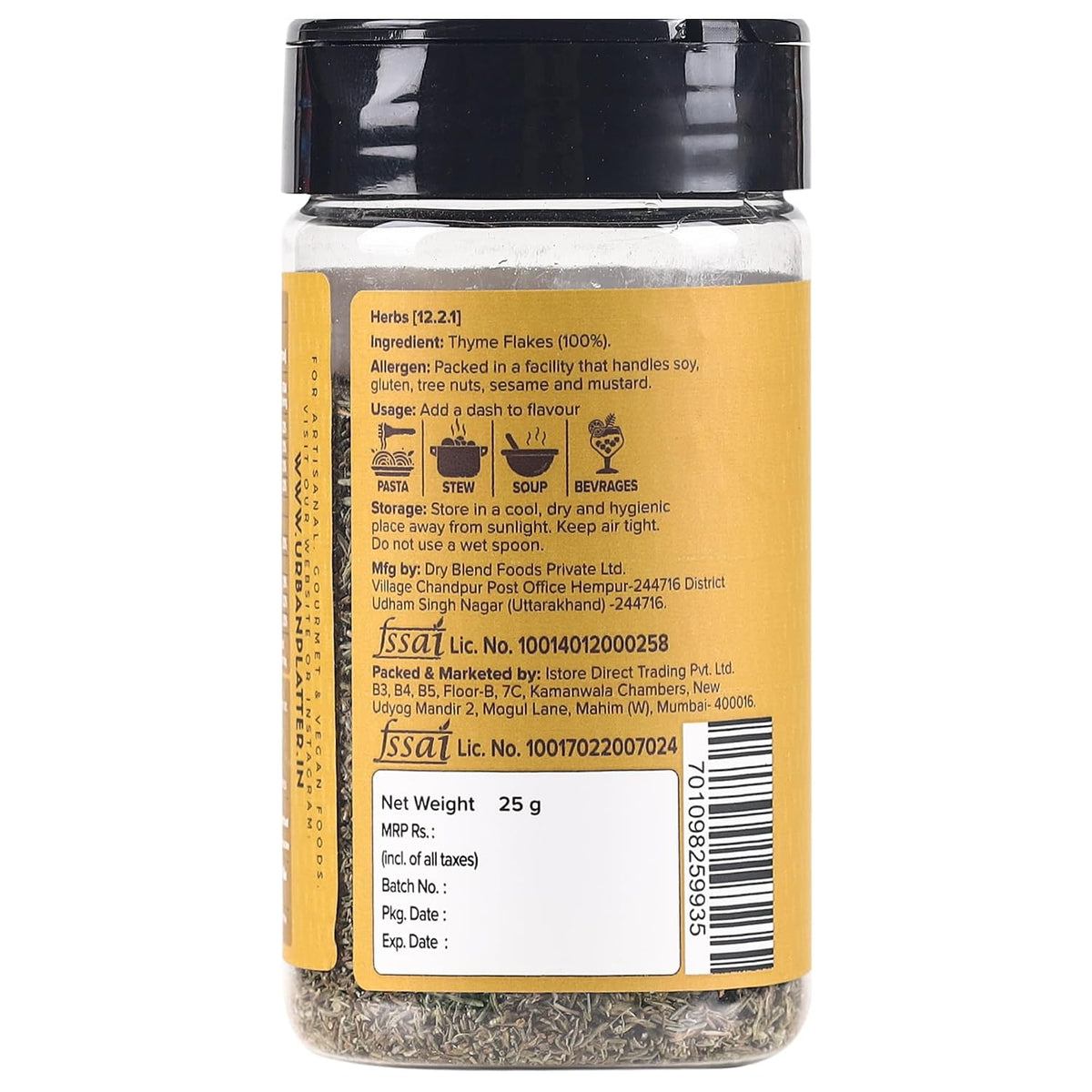 Urban Platter Dried Thyme Flakes, 25g