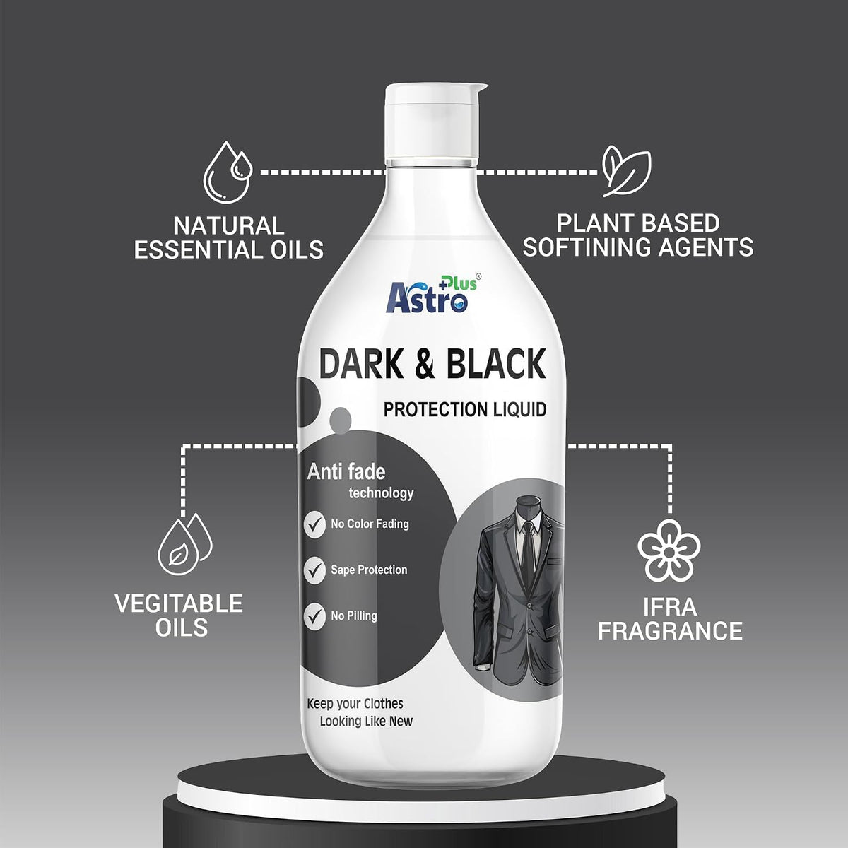Astro Plus+ Dark & Black Protection Liquid Antifade Technology Classic Liquid Detergent Classic Liquid Detergent (500ml)