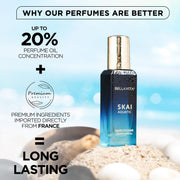 Bella Vita Luxury Skai Aquatic & Date Women Perfume Combo with Bergamot, Pink Pepper|Fruity Long Lasting EDC, EDP Fragrance Liquid Scent Pack of 2, 20 Ml each
