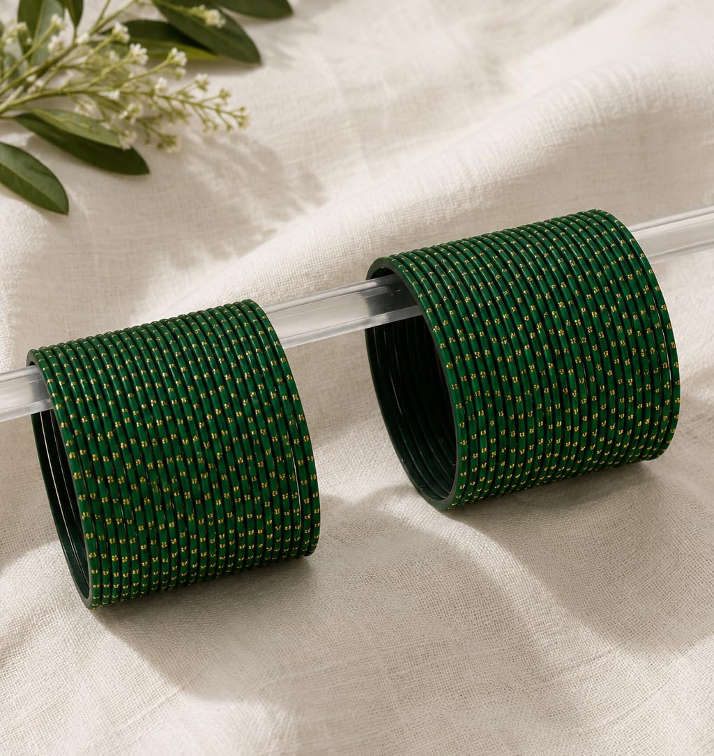 NMII Bangle Set for Women (DarkGreen) (MNY1-DarkGreen-2.6)