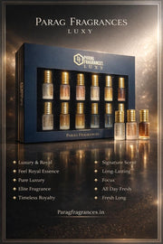 Parag Fragrances 10 in 1 Royal Collection White Oud,Bella Phool, Bramaha Kamal, Hawaii Blue, Kesar Chandan, Hibiscus Musk, Jannat Al firdaus, Himalyan Kasturi, Dehnal Oud & Musk Al Razali