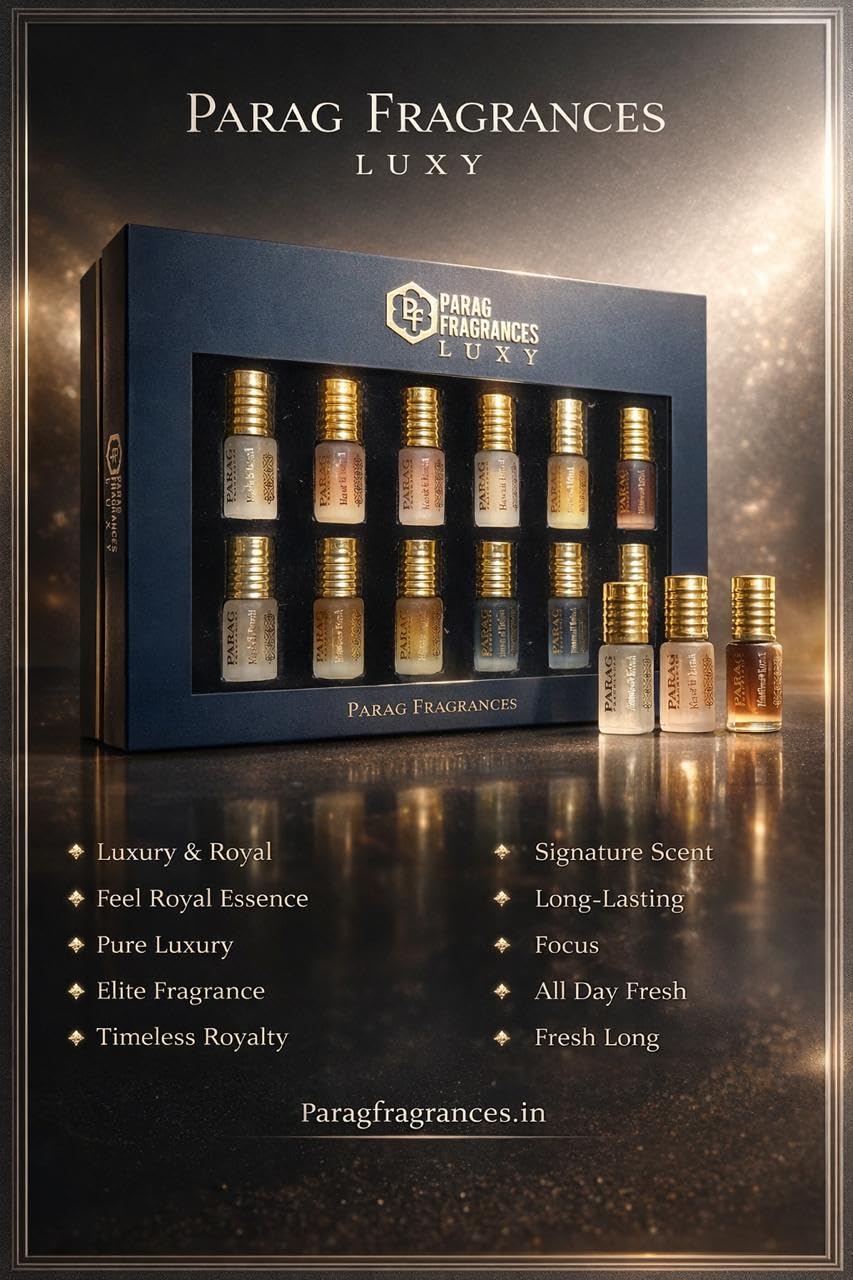 Parag Fragrances 10 in 1 Royal Collection White Oud,Bella Phool, Bramaha Kamal, Hawaii Blue, Kesar Chandan, Hibiscus Musk, Jannat Al firdaus, Himalyan Kasturi, Dehnal Oud & Musk Al Razali