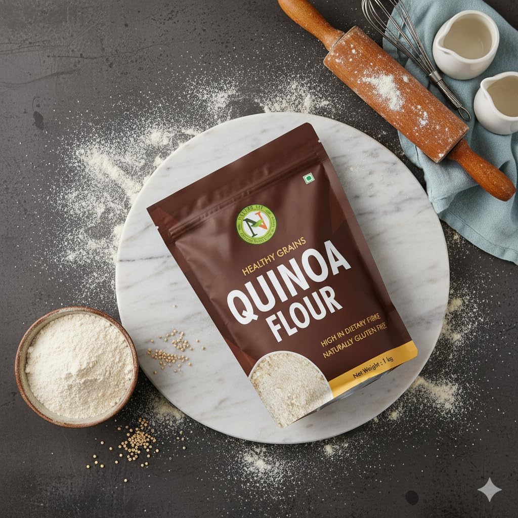 NatureVit Quinoa Flour 1 Kg | Gluten-Free High Protein Atta | Ideal for Baking, Rotis & Healthy Recipes | Fibre-Rich & Naturally Nutritious