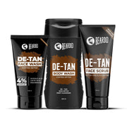 Beardo De-tan Har Roz Kit For Men (Set of 3) | Detan Face Wash & Detan Scrub & Detan Body Wash with Powerful Coffee Extract for Tan Removal | Hydrates & Exfoliates Men's Skin for Oil Control