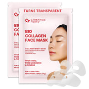 Carbamide Forte Bio Collagen Mask | Collagen Mask Overnight | Sheet Mask | Korean Glass Skin Overnight Hydrogel Face Mask Sheets for Deep Hydration, Pore Minimizing, Firming & Moisturizing | Paraben-Free | For All Skin Types | 2 Piece