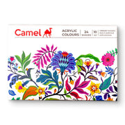 Camel Acrylic Ultra Colour – 24 Rich Shades (10ml each) | Multi-Surface DIY Paints | Vibrant & Permanent Colors | Suitable on Canvas, Wood, Fabric, Paper and Ceramics