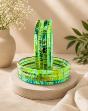 NMII Premium Glass Bangle Set for Women | Multicolor Designer Kangan | Fancy Kanch ki Chudiya | 3D Transparent Chudi Set | Wedding & Festive Occasions Bangles